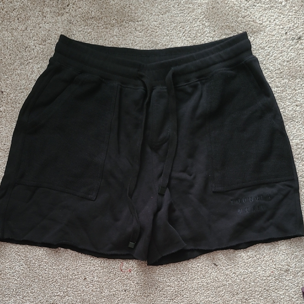 YoungLA Black Athletic Shorts with Elastic Waistband